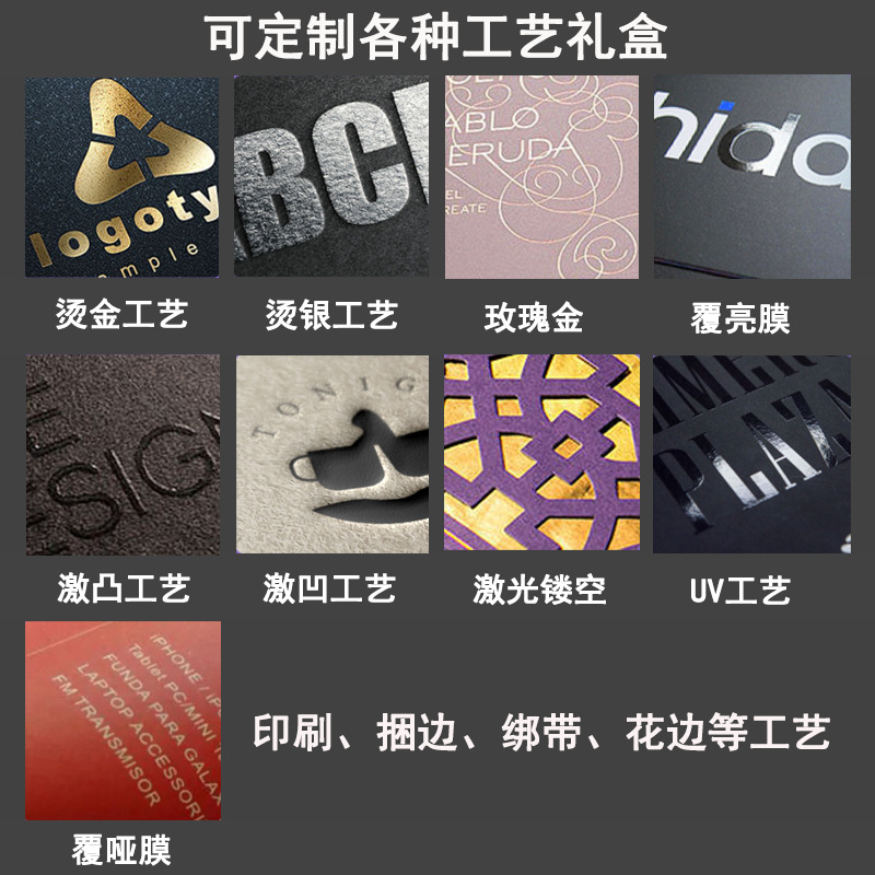 Customized 12*16CM Korean-style bow gift box, top and bottom cover accessories, headwear box, embossed and pasted packaging box Specification image