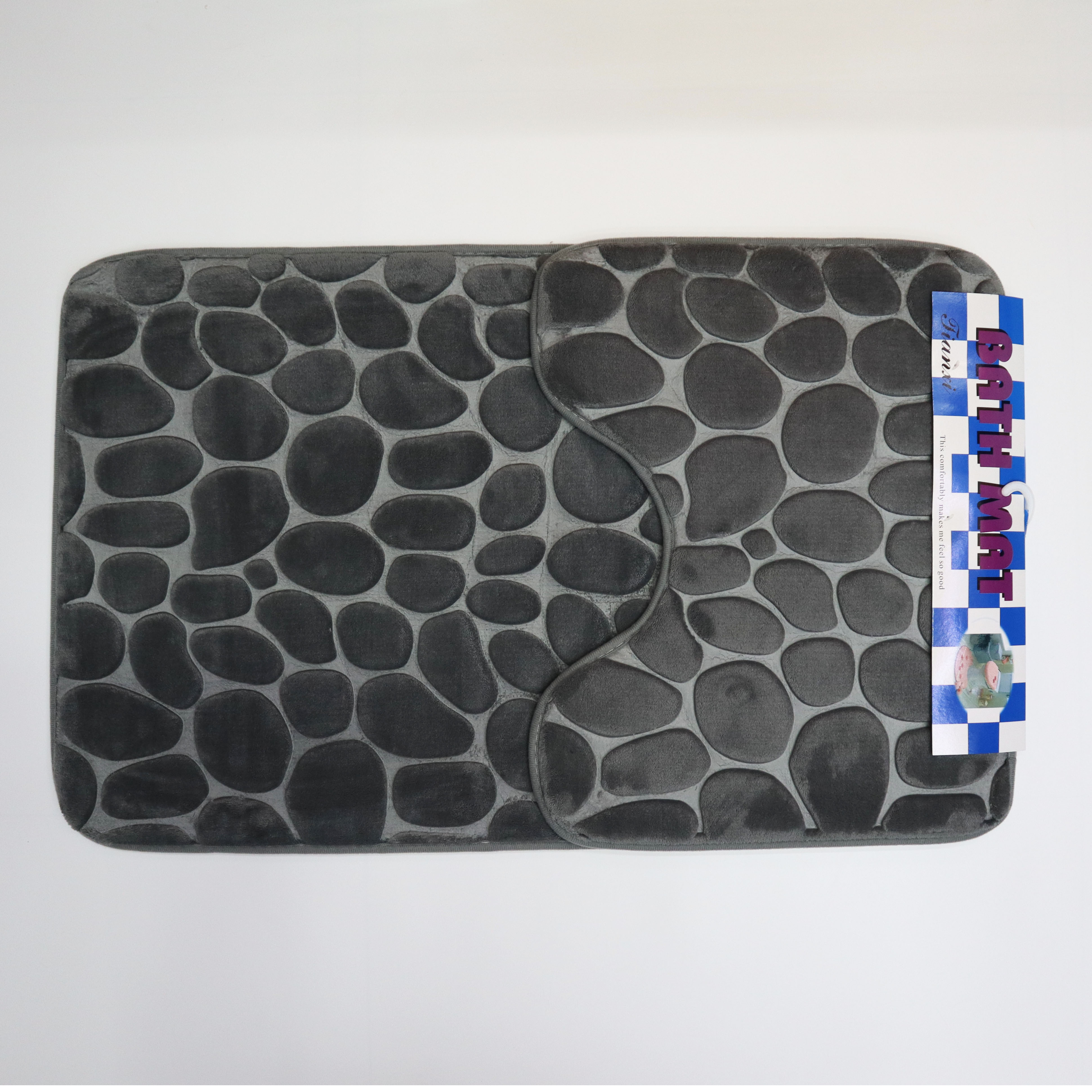 法兰绒压花浴室2件套地垫卫生间吸水防滑马桶3件套地毯