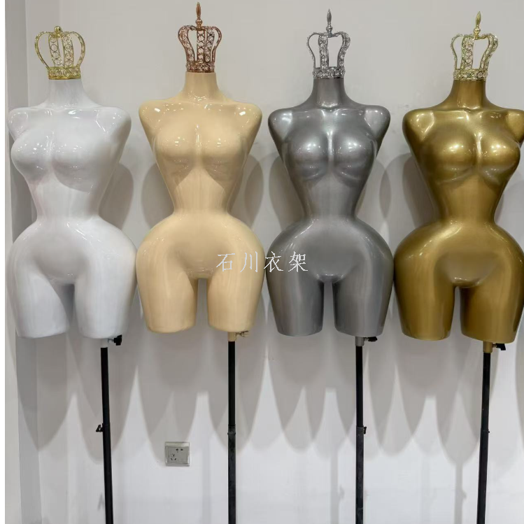 外贸肥大女模金色高档女士模特服装店展示全身模特产品图