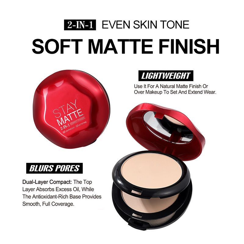 This dual-effect long-lasting mineral setting powder foundation provides concealer and oil control details Picture
