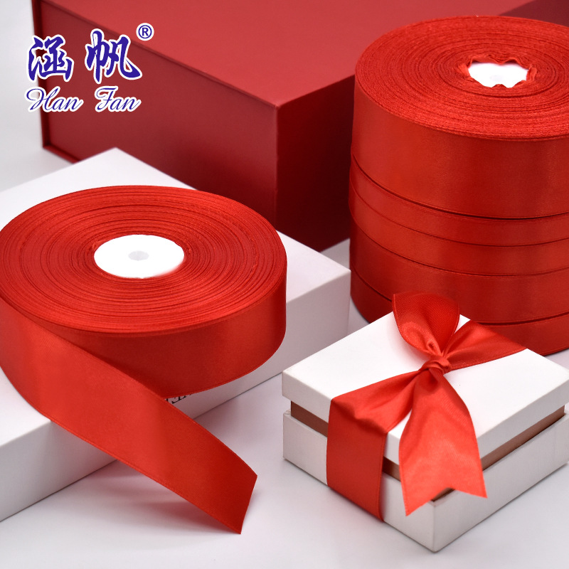 3mm ribbon, 10mm multi-size large roll red ribbon, gift packaging, silk ribbon, diy accessories, polyester silk ribbon, special offer Specification image