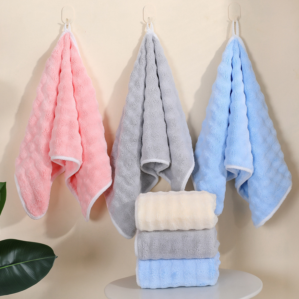 Cross-border shipping of towels, bubble fleece towels, bath towels, soft, absorbent and quick-drying face towels, bath towels and wrap towels