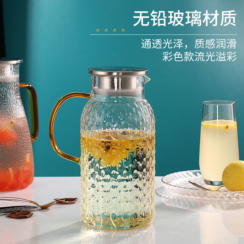 凉水壶玻璃耐热高温防爆家用大容量水瓶凉白开水杯茶壶套装冷水壶