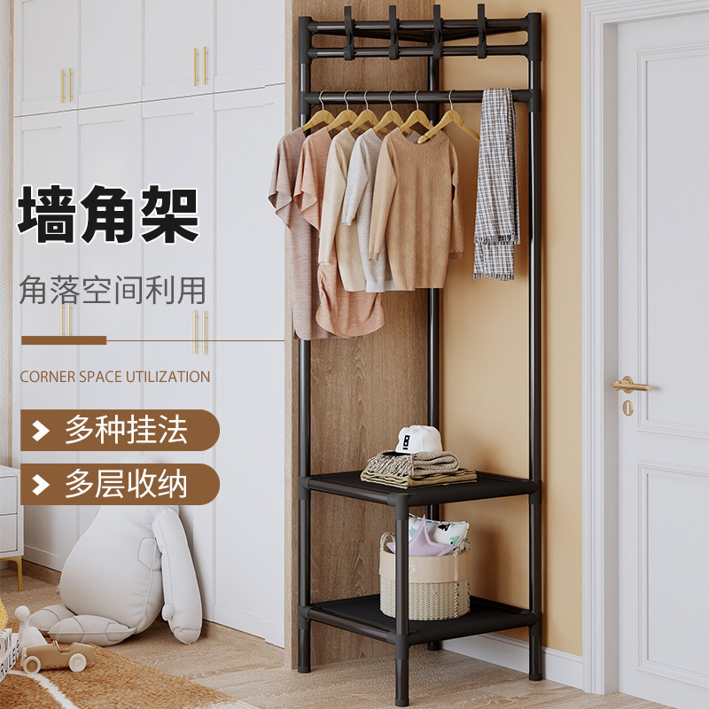 Home perchas de esquina perchas de piso estantes multinivel colgantes de cabecera de cama para dormitorio colgantes de ropa bolsas zapatero all in one details Picture