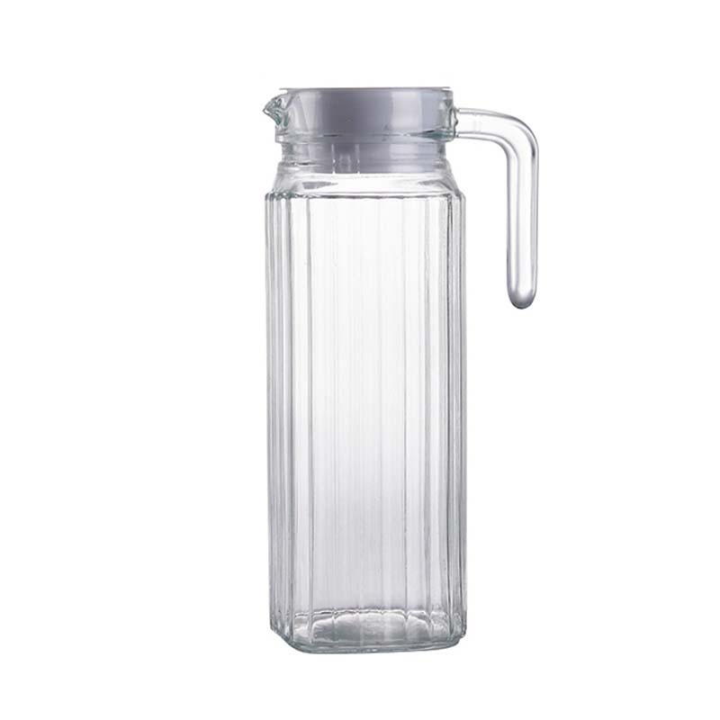 Heat-resistant glass cold water kettle, cooling water kettle, large-capacity duckbill kettle, brewing kettle, bar and restaurant juice striped kettle, tying kettle Item Picture