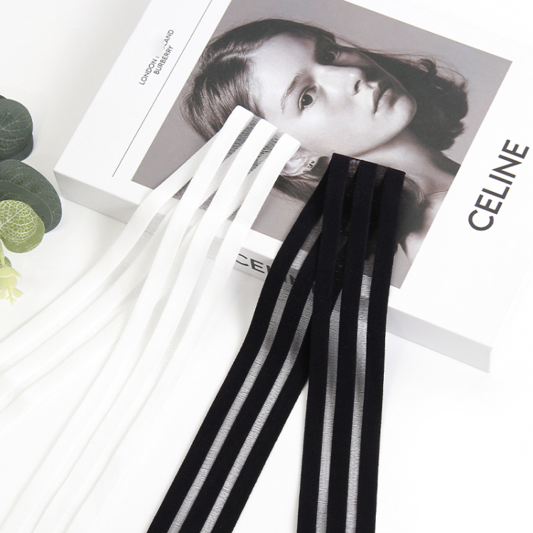 Black and white breathable fish filament four-sided elastic knitted elastic band widened yoga wear, evening dress, backpack swimsuit, children's clothes in stock Application Scenario