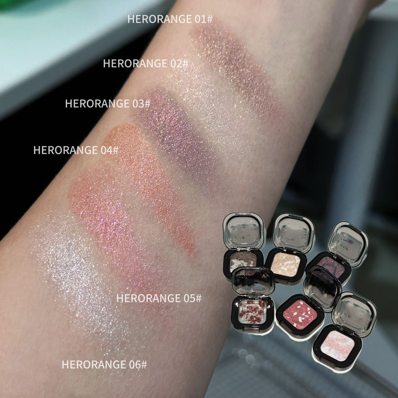 Alta calidad OEM/ODM fábrica personalizada al por mayor pequeño lote personalizado marble patrón flash eyeshadow bandeja para maquillaje profesional de ojos - 3