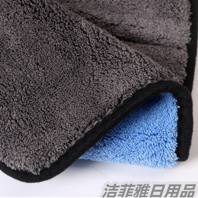 洗车毛巾/加厚吸水珊瑚绒擦车巾/擦车巾/小辫子洗车/小辫子毛巾白底实物图