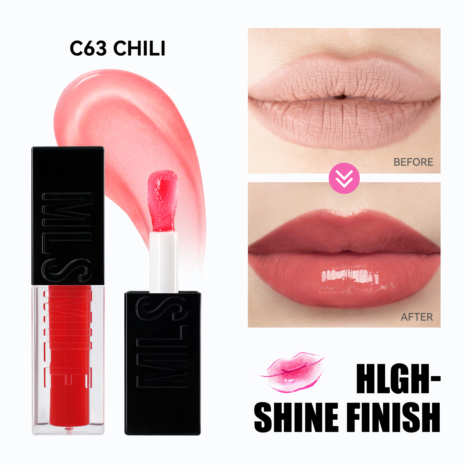 6-color mirror-finish water-sheen lip gloss, glass lip moisturizing and nourishing metal lip oil, lip balm Specification image