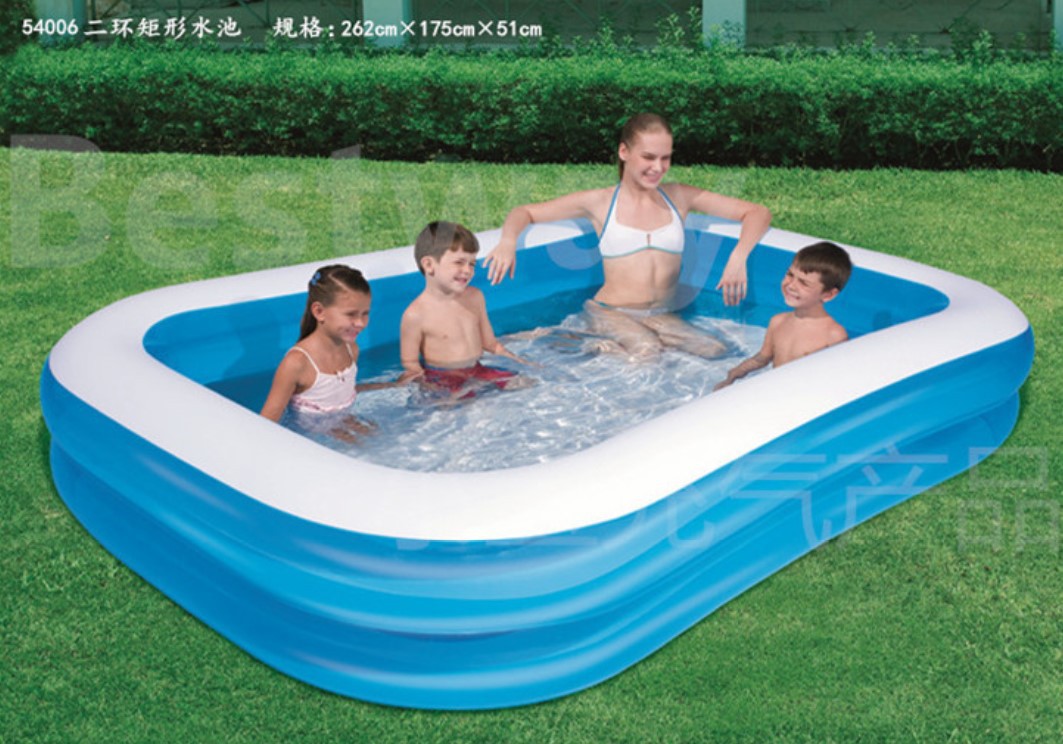 Bestway正品54009三环矩形充气水池成人婴儿洗澡游泳池球池细节图