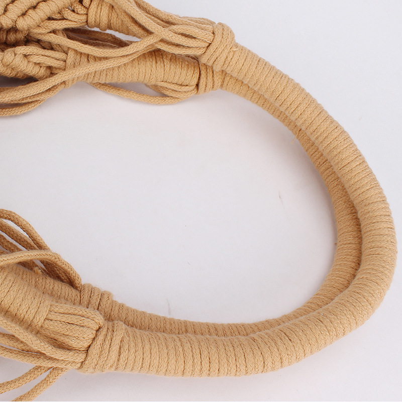 New ins style single-shoulder woven bag, trendy forest-themed cotton rope woven bag, vacation cotton rope net bag, beach bag Item Picture