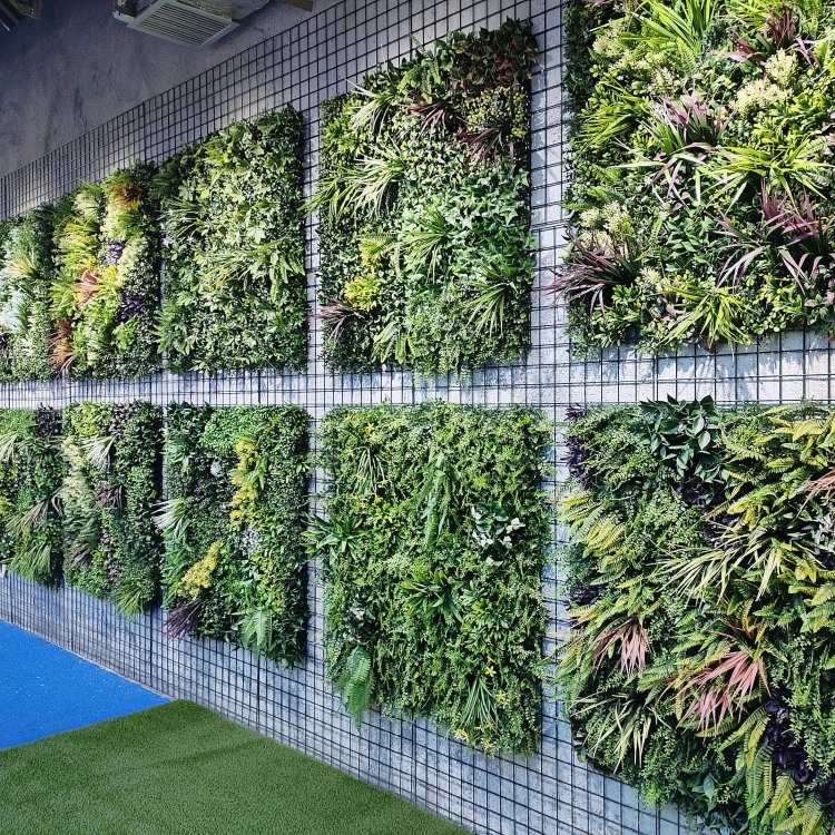 Artificial green plant walls for foreign trade, artificial plant landscaping gardens, outdoor decorative backgrounds, green walls, lawns, and plant walls Item Picture