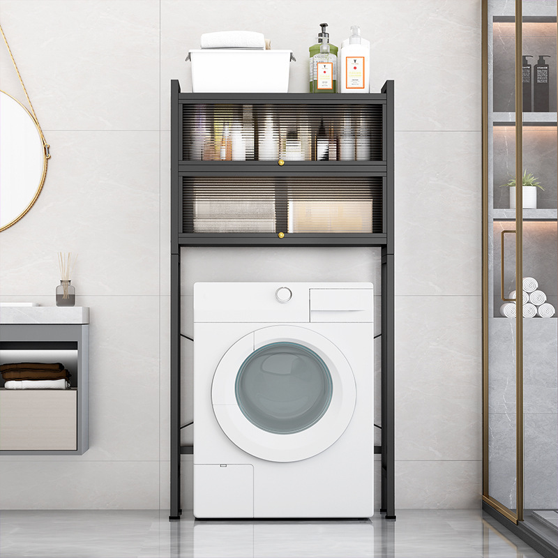 Toilet stand, storage rack, floor-standing flip cover, toilet storage cabinet, toilet stand, washing machine stand, balcony details Picture