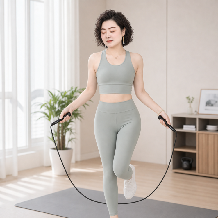 得力体育用品安格耐特可调长度不计数不易脱手轻松锻炼PVC跳绳