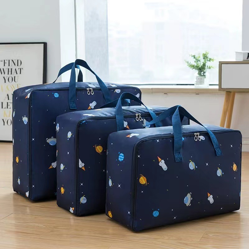Three-piece set of household quilt storage bags, Oxford cloth thickened waterproof cotton quilt, clothes, luggage, moving packing and storage bag Item Picture
