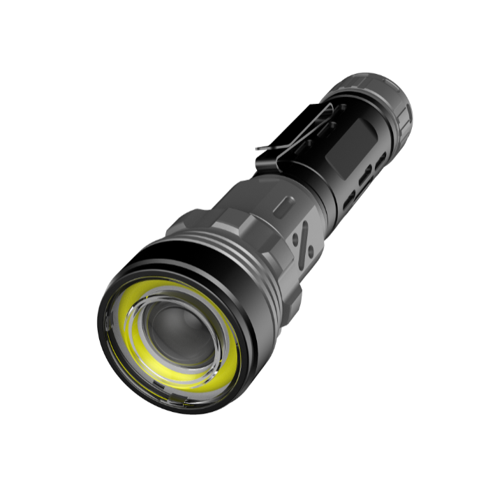 X118铝合金手电筒高亮远射白激光手电筒COB强光电筒便携户外电筒