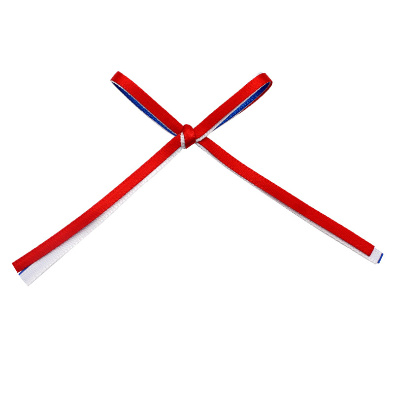 1 minute 0.3CM polyester ribbon red, white and blue hand-tied bow gift clothing gift box packaging decoration factory direct sales Application Scenario