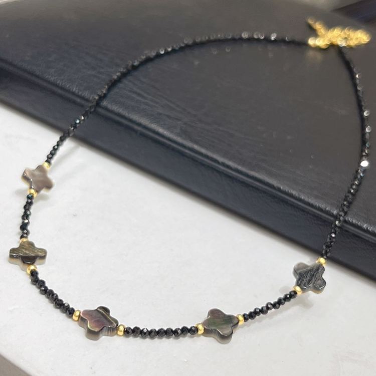 项链/珍珠/天然石项链/珍珠链条女款拼接气质/珍珠项链细节图