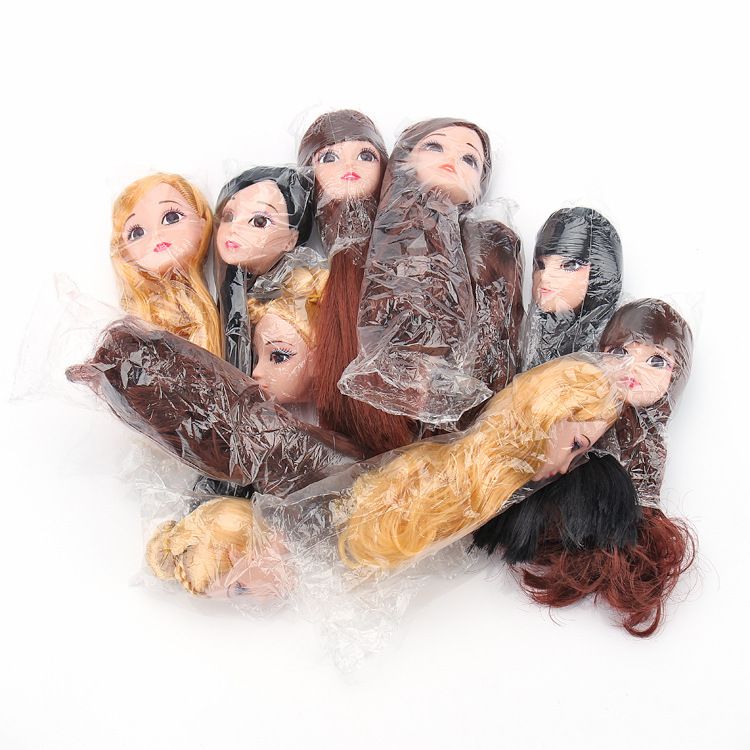 克时帝芭比娃娃3D真眼娃娃头部 发量多 厂家直销 量大发型可