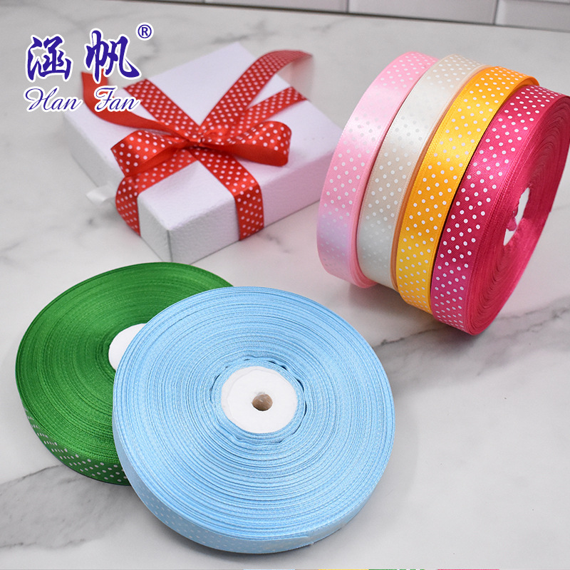 Colorful polka dot ribbon ribbon roll gift box packaging box, souvenir gift packaging box, multi-purpose gift box details Picture