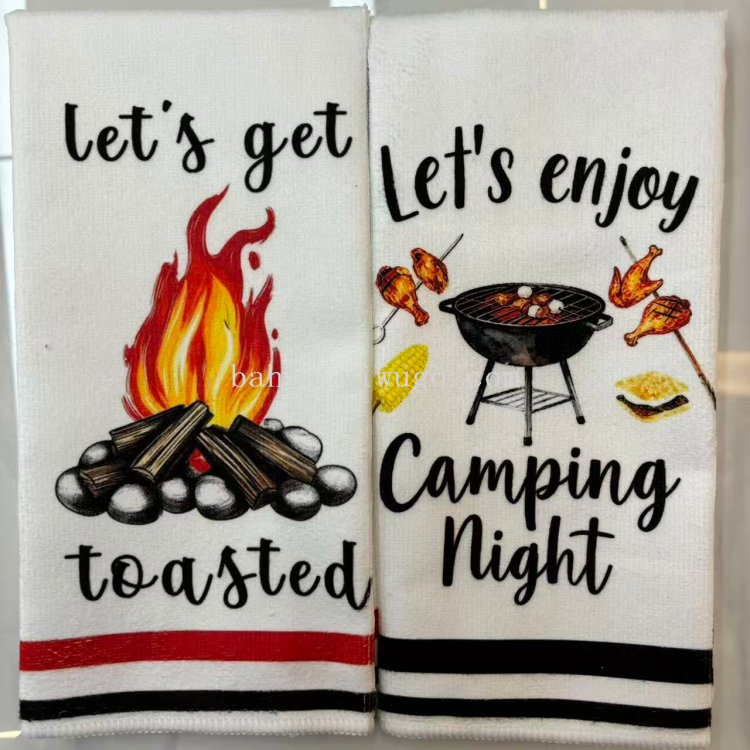 Bahia Camping printed tea towel, outdoor camping placemat, multi-functional cleaning cloth 40*60cm Application Scenario