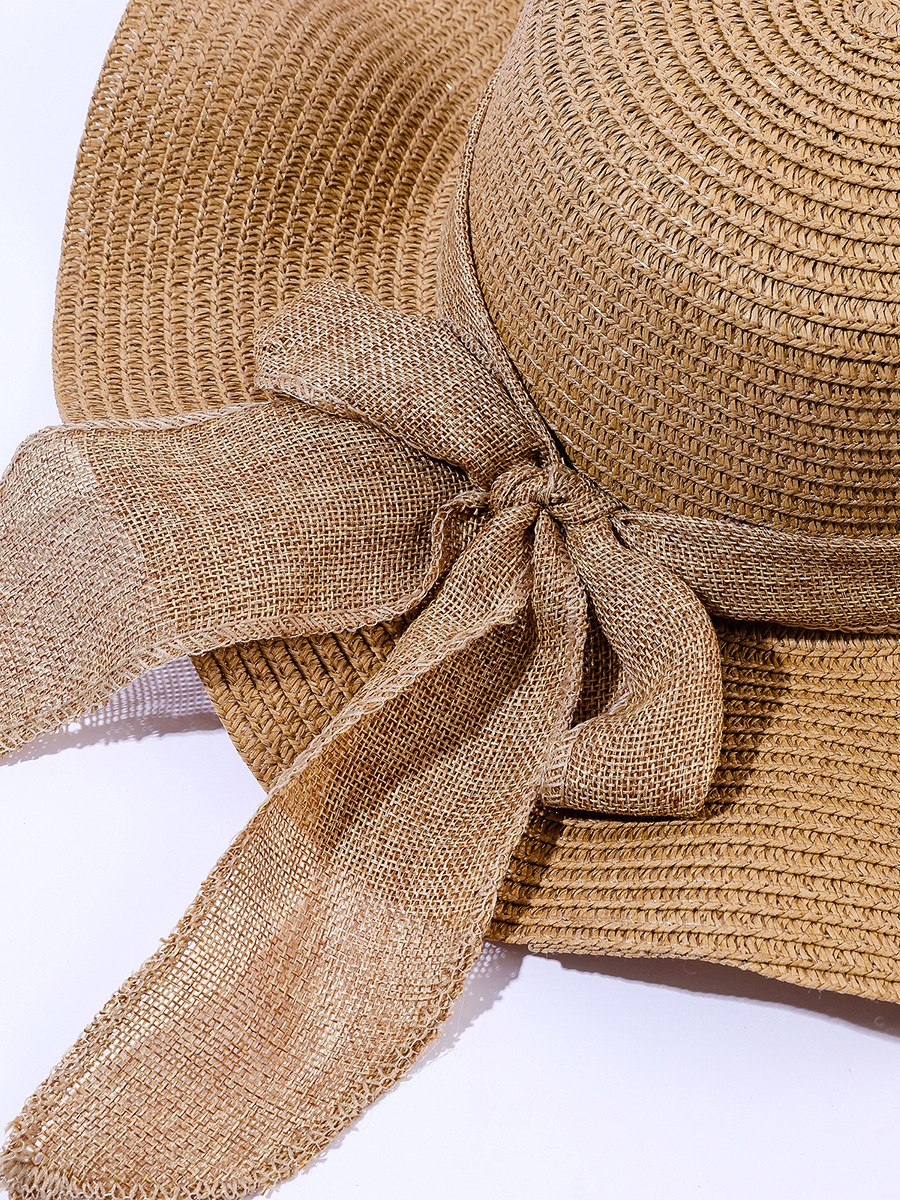 Beach straw hat, wide-brimmed straw woven hat, women's summer vacation sun protection beach hat, sunshade sun hat, straw hat Specification image