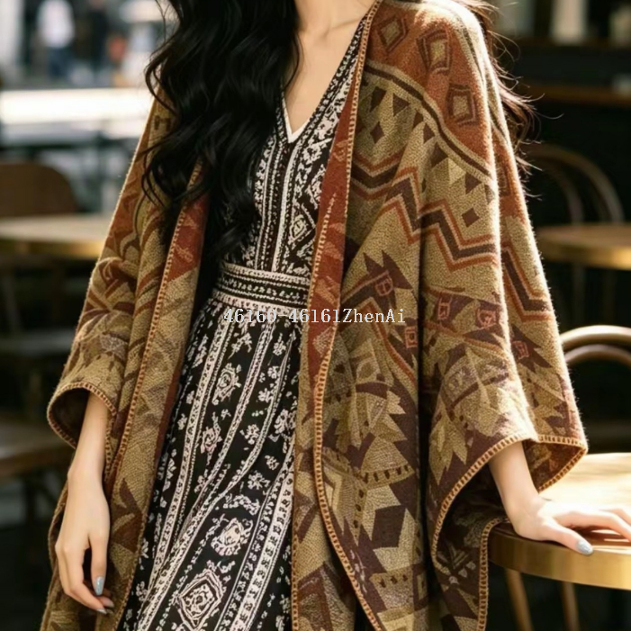 Photography wonder, travel ethnic style shawl, cross-border e-commerce live streaming, winter warm scarf wholesale supply chain supply Application Scenario