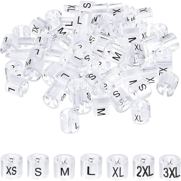 透明彩色圆形尺码塑料尺码圈尺码夹尺码粒尺码扣圆尺码服装辅料产品图