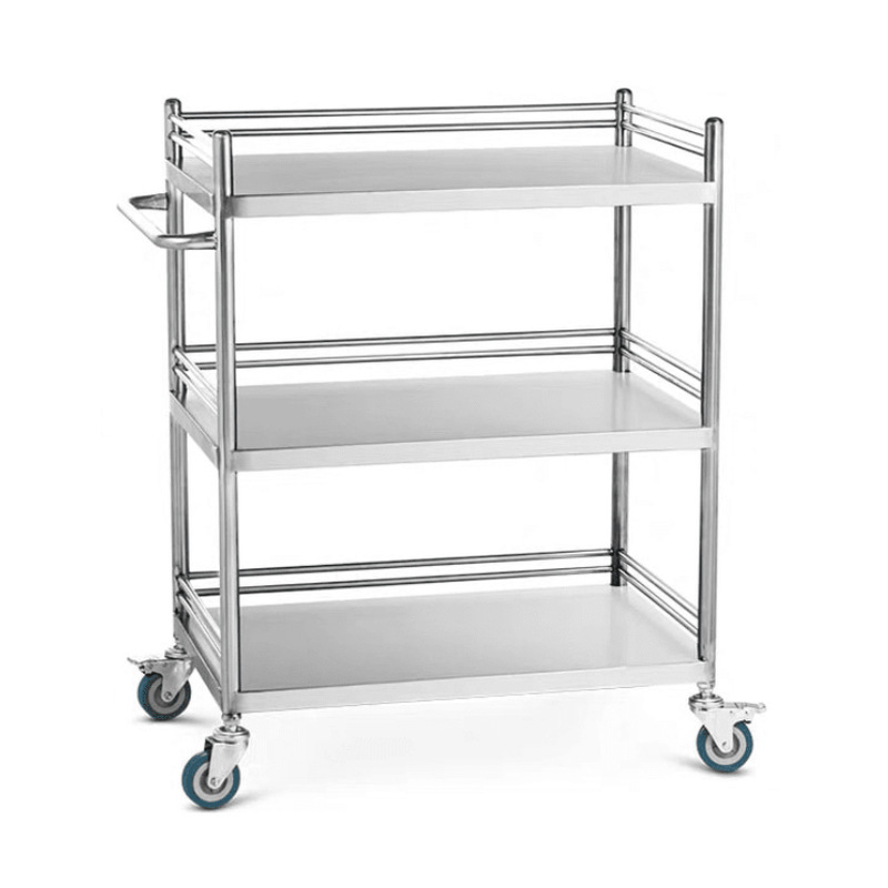Hospital trolley, stainless steel trolley, three-layer instrument trolley, surgical trolley, nursing trolley, dressing change trolley, instrument trolley, nursing trolley Item Picture