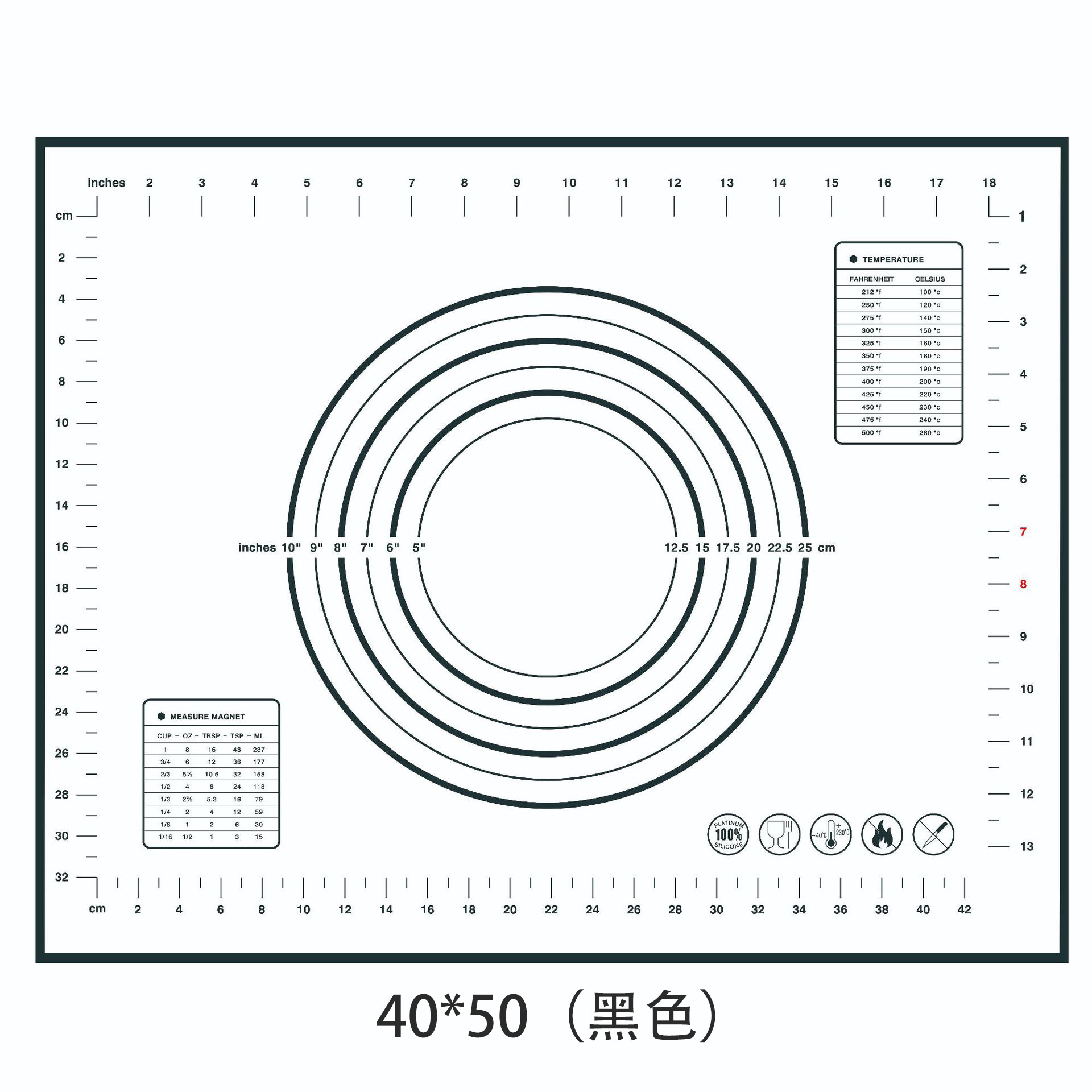 70*50cm extra-large silicone pad, kneading pad, rolling pad, heat-resistant and non-stick baking tool, panel and dough pad details Picture