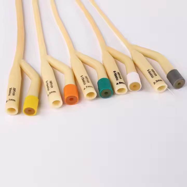 Disposable double-chamber and triple-chamber latex catheter foley catheter pack for export in English packaging