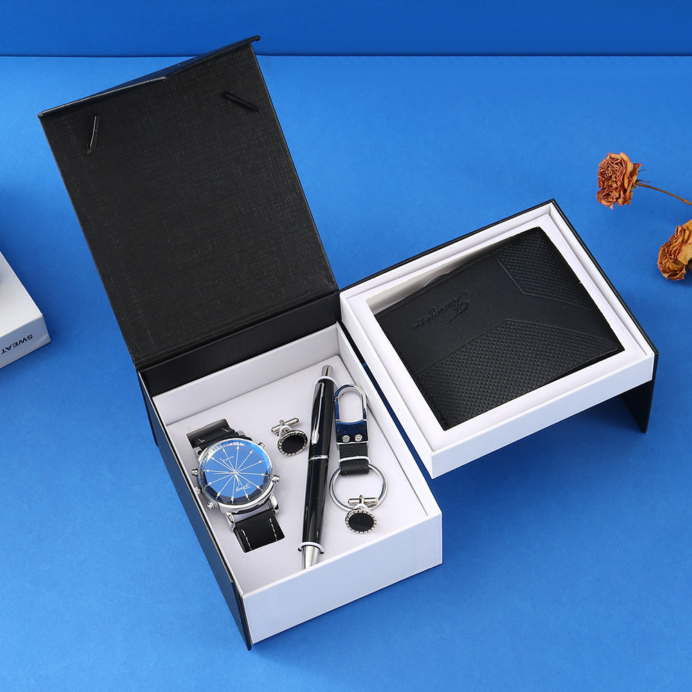 High-end watch gift box set, corporate event customer, men's quartz watch pen, wallet, business gift set