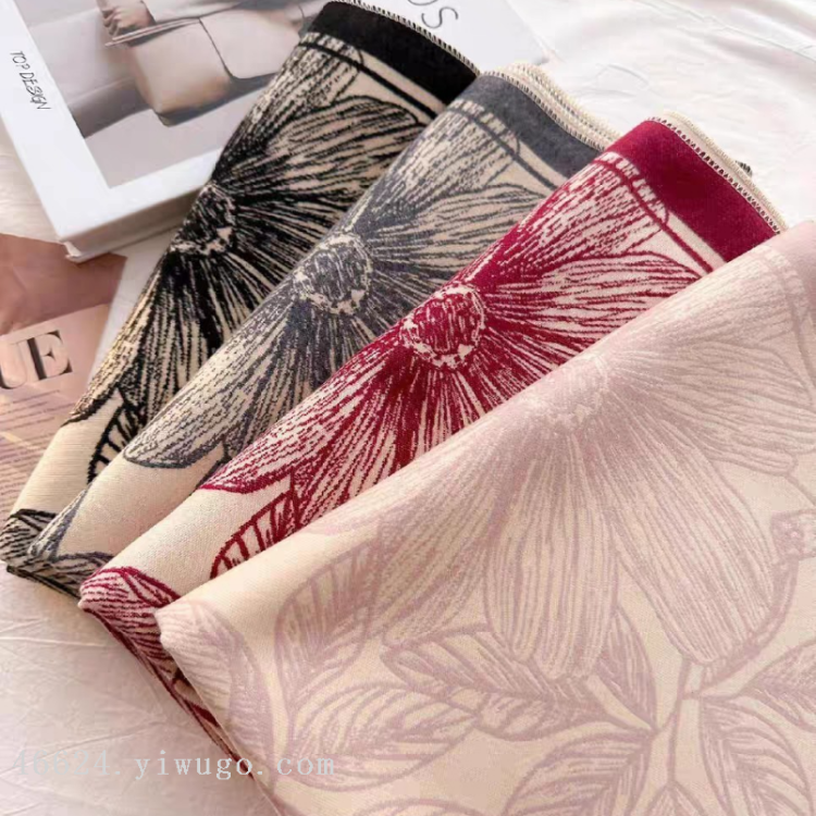 Wholesale of new high-speed jacquard large flower cross-border scarves, e-commerce live streaming supply chain Application Scenario