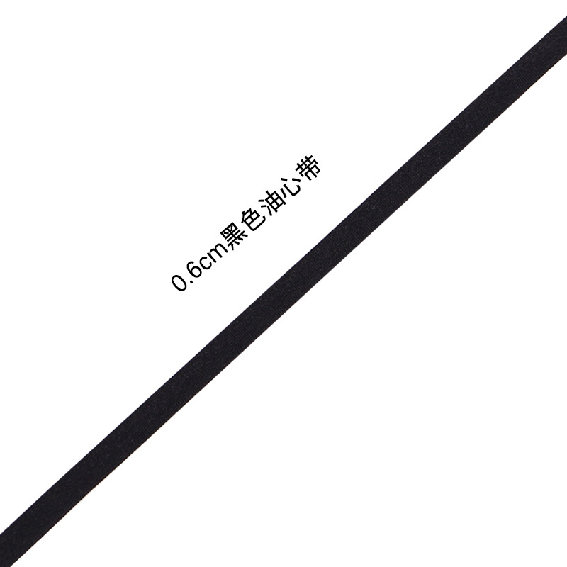 Black and white stock semi-round oil core straps, elastic bands, beautiful back straps, headwear, drawstrings, lazy shoelaces, sun protection masks, webbing Specification image