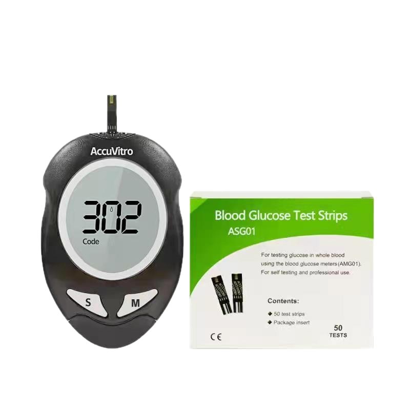 Cross-border exclusive home blood glucose meter without adjustment, English packaging includes test paper, fully automatic blood glucose detection instrument full figure