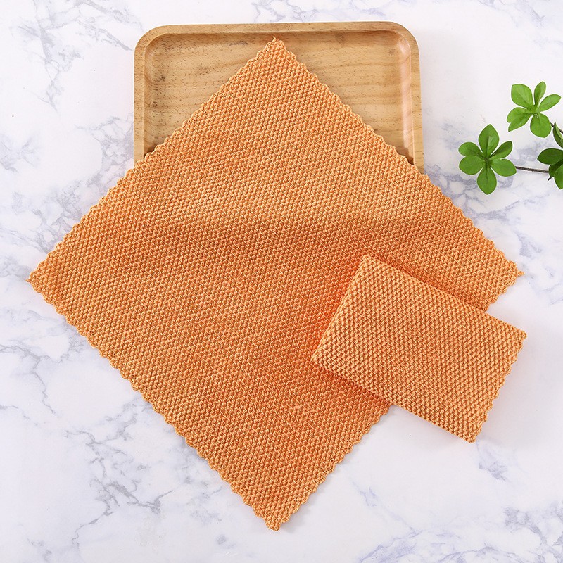 Yiwu factory direct sales pearl texture not easy to stick to oil kitchen cleaning cloths, decontamination Contel thickened absorbent cleaning cloths, custom multi-functional pearl cleaning cloths details Picture
