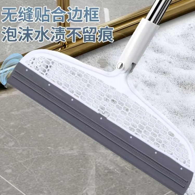 Household magic broom, bathroom squeegee, silicone squeegee head, floor squeegee and mopping dual-purpose, sweeping and hair-cleaning wonder details Picture