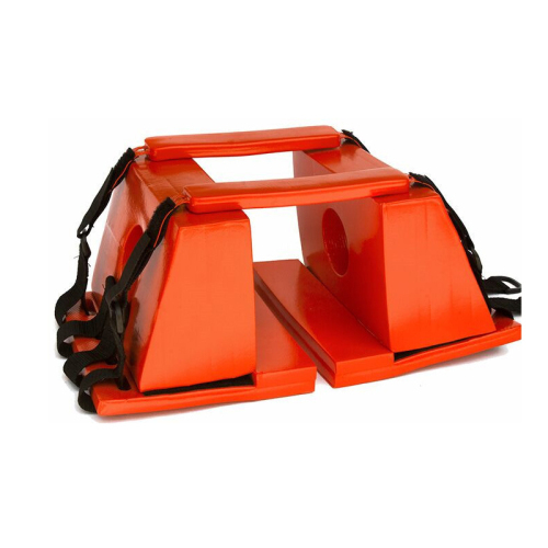 Stretcher head fixator, medical emergency fixator, life-saving stretcher head fixator full figure