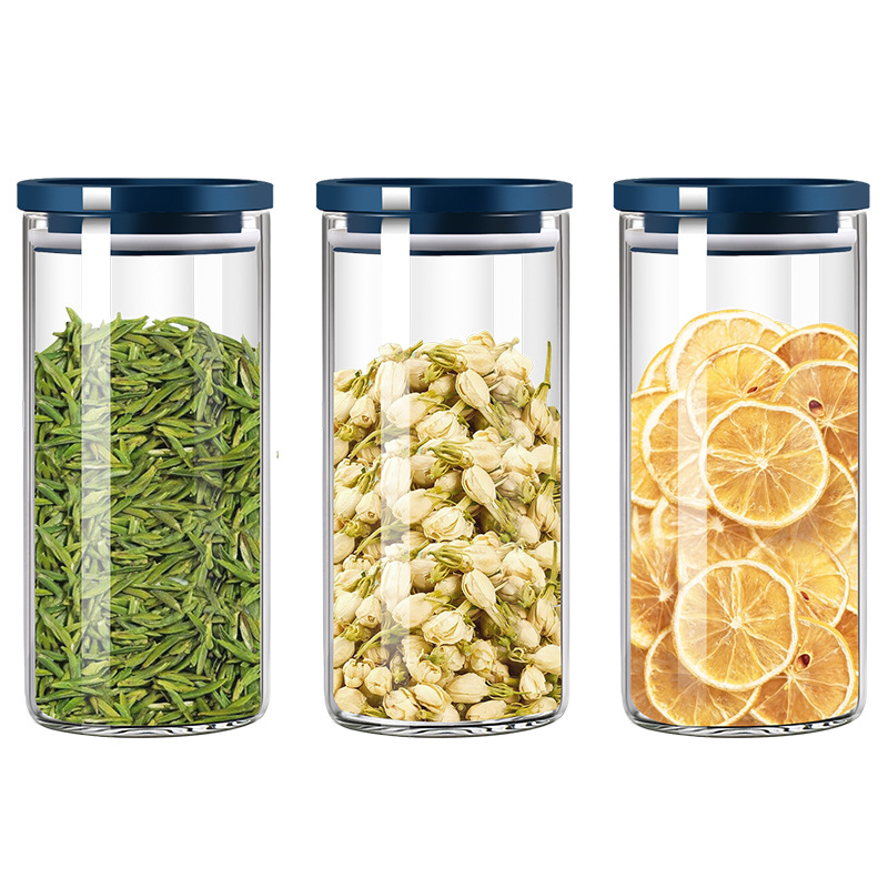 Glass sealed jars, high borosilicate glass tea jars, dry fruit, coarse grain and candy storage jars, glass jars, glass sealed jars Item Picture