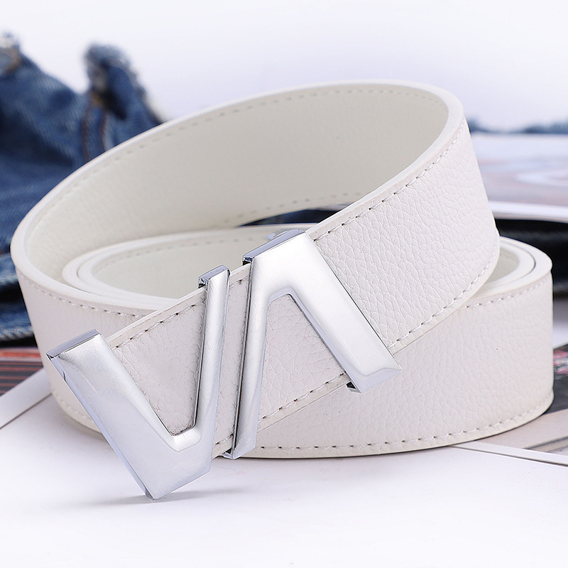 Smooth buckle belt, simple and versatile Korean fashion casual Korean-style trendy jeans, women's belt decoration details Picture