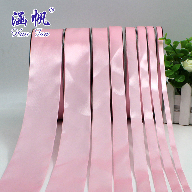 6MM-50mm pink high-density polyester tape, wedding decoration ribbon, DIY packaging ribbon, satin ribbon, webbing details Picture