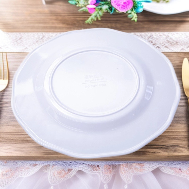Cross-border tableware, street hot pot restaurant plates, retro melamine bowls and plates, commercial oil plates and bowls, nostalgic old hot pot bowls and plates Specification image