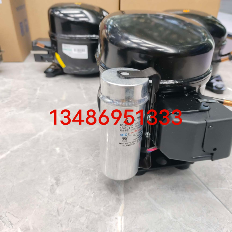 全新低温冰箱冰柜压缩机R404a制冷剂R134A空调压缩机GQR111GT白底实物图