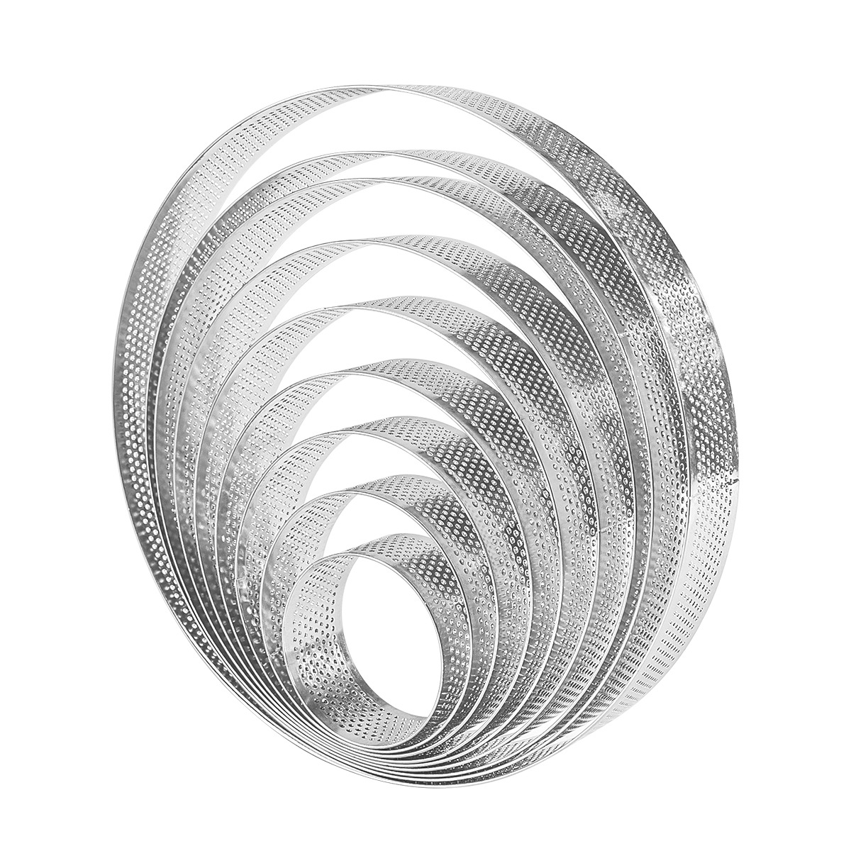 Stainless steel circular cake mold with a height of 3cm, perforated mousse ring, perforated French mousse cheese tart ring, cross-border Application Scenario