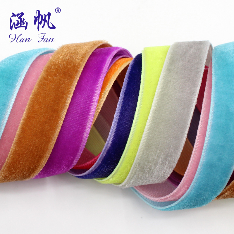 Direct sales from the manufacturer of 3-inch 1CM multi-color single-sided flocked clothing wedding decoration binding straps