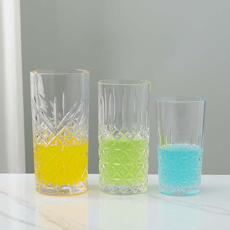 Retro embossed whisky glass, engraved cocktail glass, Long Island iced tea cup, Mojito glass long drinking glass, Coring glass