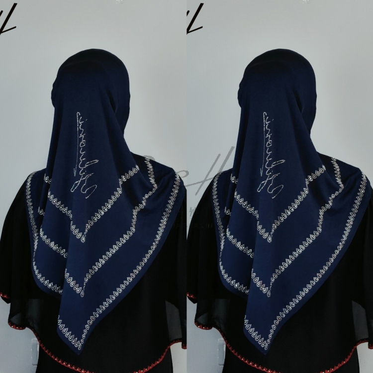 妮哈高端手工定制烫钻前开叉燕尾大版纱巾2026年新款春夏爆款头巾