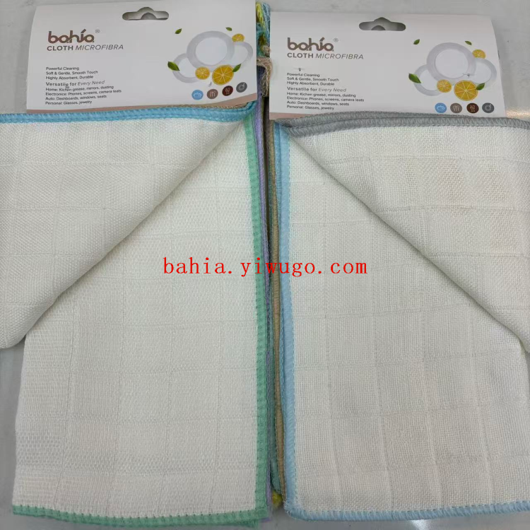 Five large white checkered dishcloths, degreasing and oil-absorbing scouring pads, kitchenware and stove cleaning cloths, bahia Specification image