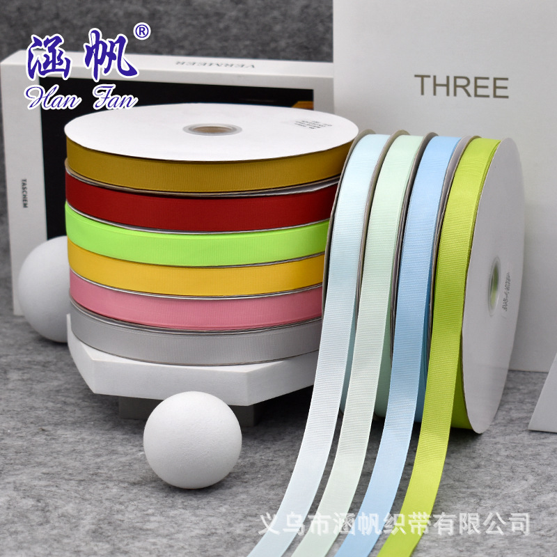 Colorful 1.5cm ribbed tape, multi-color gift box, threaded tape, decorative ribbon, handmade bow, DIY material wholesale details Picture