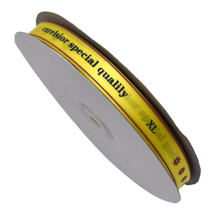 Printed tape display: 1.5CM yellow polyester tape, two-color printed ribbon, gift packaging color ribbon, custom satin ribbon Application Scenario